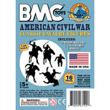 BMC Toys Classic Marx American Civil War Powder-Blue color Cavalry Riders and Rust-Brown color Horses 16pc Insert Card Art