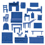 BMC Classic Marx Army Base Furniture and Accessories Blue Color Close Up