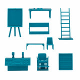 BMC Toys Classic Marx Furniture Modern Space Academy Teal-Blue Color