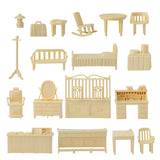 BMC Toys Classic Marx Traditional Antique Western Hotel Doll House and Playset Furniture Cream-White Colors Close Up View