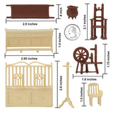 BMC Toys Classic Marx Traditional Antique Doll House and Playset Furniture Cream-White and Rust-Brown Colors Scale