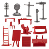 BMC Toys Classic Marx Mars Basecamp Red Color Space Academy Accessories Close Up View