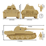 BMC Toys Classic Toy Soldiers WW2 Tank German Panther Tank Tank Tan Scale