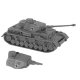 BMC Toys Classic Toy Soldiers WW2 Tank German Panzer Tank Gray Color Long Barrel Vignette