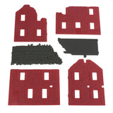 BMC Toys American Revolutionary War Barn-Red and Coal-Black Color Ruined Farm House Parts