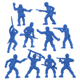 BMC Toys Lido Plastic Army Men Blue Color Classic Soldier Figures Close Up Reverse View