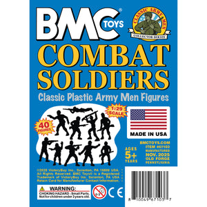 BMC Toys Lido Plastic Army Men Blue Color Classic Soldier Figures Insert Art