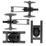 BMC Toys American Revolutionary War Cannon and Mortar Accessories Gray and Black Color Top and Bottom Views