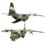 Tim Mee Toy AC-130 Hercules Airplane OD Green Front and Back Views