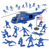 Tim Mee Toy Army Sea King Rescue Helicopter Blue Color Medic Vignette
