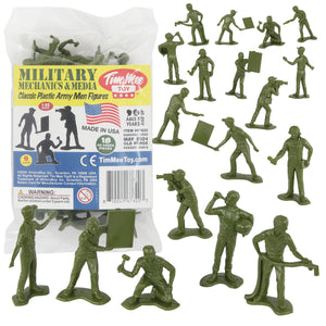 Tim Mee Toy Military Mechanics and Media Plastic Toy Soldiers OD Green Color Main Image