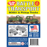 Tim Mee Toy Battle Transport Light Trucks OD Green Color Insert Art