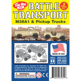 Tim Mee Toy Battle Transport Light Trucks Tan Color Insert Art