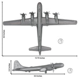 Tim Mee Toy WW2 B-29 Superfortress Bomber Plane Silver-Gray Color Plastic Army Men Aircraft 