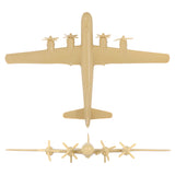 Tim Mee Toy WW2 B-29 Superfortress Bomber Plane Tan Color Plastic Army Men Aircraft Top and Front Views